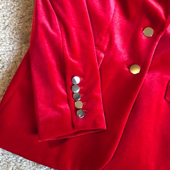Calvin Klein  red velvet blazer -4 - Picture 7 of 7